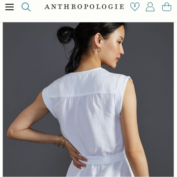 NWT Anthropologie - Cloth & Stone - Button-Front Mini Dress in White - Picture 6 of 14